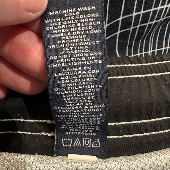 Nautica Black and White Youth XL 18/20 Swim Trunks - Picture 5 of 5